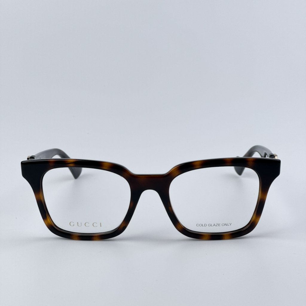 Gucci Gg1728o 002 Brand New Eyeglasses Havana Square Women
